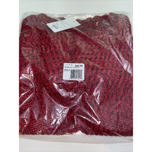 Women's Apt. 9 Mitered-Front Boatneck Top in Red Marl Lurex Size Small $40.00 - Picture 5 of 6